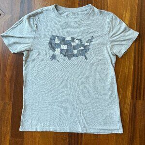 Gap Sz S USA Map Grey / Blue T-shirt